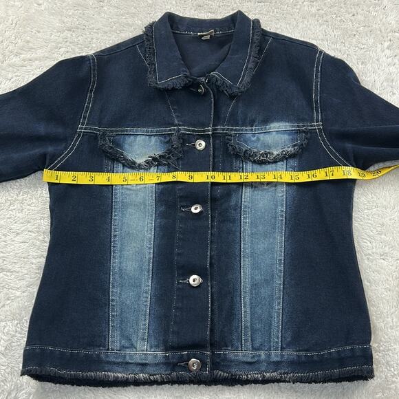 Sinha fringed denim jacket, size P or med - Picture 4 of 11